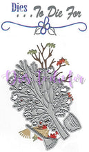 Load image into Gallery viewer, Dies ... to die for LLC metal cutting die - Fall Tree with rake leaves and basket