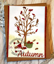 Load image into Gallery viewer, Dies ... to die for LLC metal cutting die - Fall Tree with rake leaves and basket