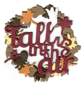 Dies ... to die for metal cutting die - Fall leaf wreath and word