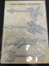 Load image into Gallery viewer, Gina Marie Metal cutting die - Fancy Valentine Arrows