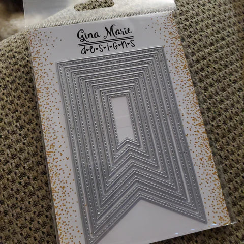 Gina Marie Metal cutting die - Fish tail banner stitched