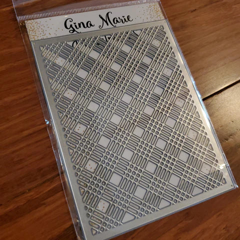 Gina Marie Metal cutting die -  Flannel panel - Plaid background plate