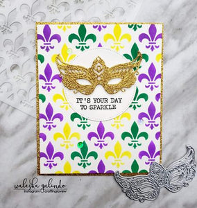 Gina Marie stencil 6x6 - Fleur pattern Mardi Gras