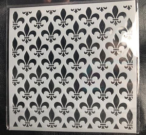 Gina Marie stencil 6x6 - Fleur pattern Mardi Gras