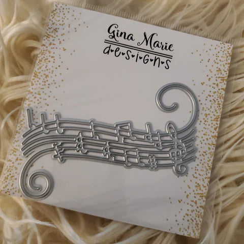 Gina Marie Metal cutting die -  Flourished Music Notes
