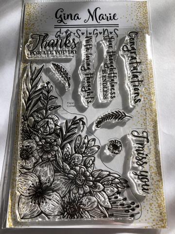Gina Marie Clear stamp set -  Floral corner