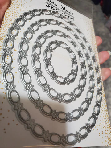 Gina Marie Metal cutting die - flower chain oval