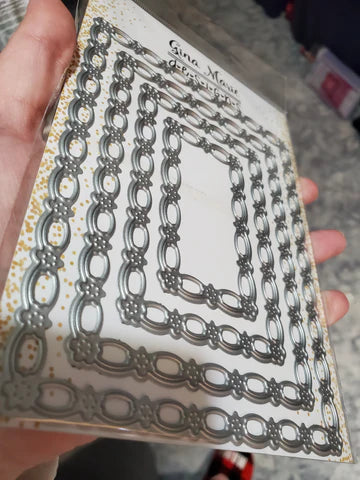 Gina Marie Metal cutting die - flower chain rectangle