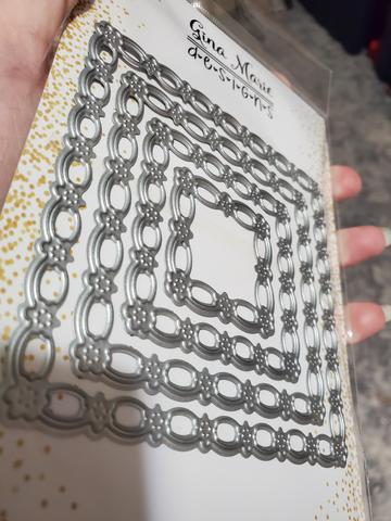 Gina Marie Metal cutting die - Flower Chain Square die set