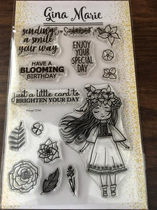 Gina Marie Clear stamp set - Flower Child
