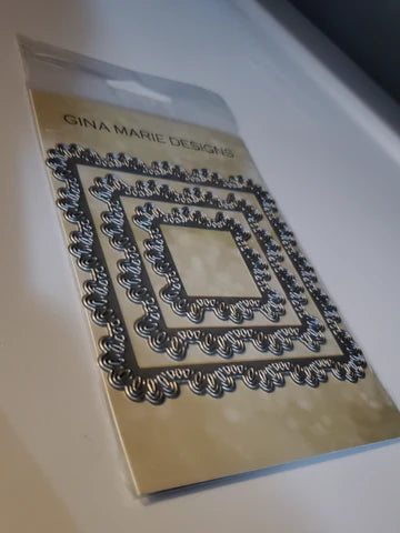Gina Marie Metal cutting die - Feather Lace Square