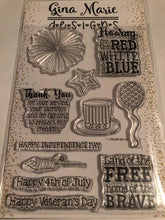 Load image into Gallery viewer, Gina Marie Clear stamp set - Fourth of July