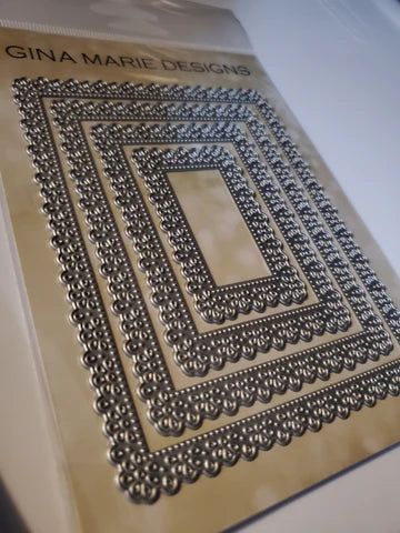 Gina Marie Metal cutting die - Flower Pleated lace rectangle