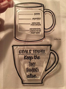 Gina Marie Clear stamp set - Funny Coffee Cups