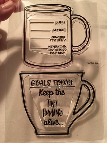 Gina Marie Clear stamp set - Funny Coffee Cups