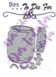 Dies ... to die for metal cutting die - Glass canning Jar with lightning Bugs - Mason