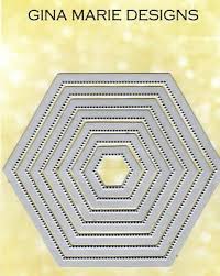 Gina Marie Metal cutting die -  'only' Pierced dots nested Hexagon