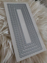 Load image into Gallery viewer, Gina Marie Metal cutting die -  Slimline Scallop stitched rectangle dies