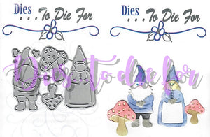 Dies ... to die for LLC metal cutting die - Gnomes and Mushrooms set