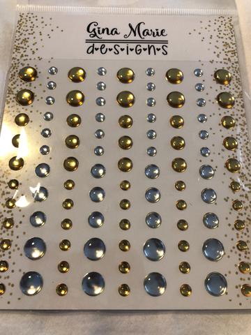 Gina Marie Enamel Dots set - Gold & Silver Foil Mirrored metallic