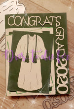Load image into Gallery viewer, Dies ... to die for metal cutting die - Grad Gown large - honors stole &amp; tassel, Masters stole