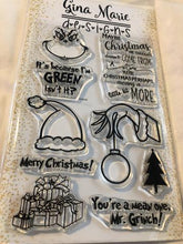 Load image into Gallery viewer, Gina Marie Clear stamp set - Grinch Themed