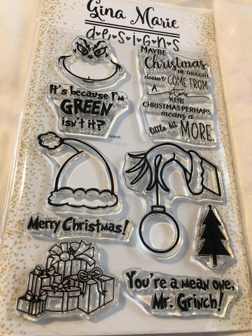 Gina Marie Clear stamp set - Grinch Themed
