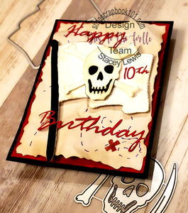 Dies ... to die for LLC metal cutting die - Skull , Bone and Sword - Pirate