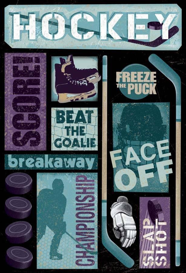 Karen Foster Cardstock Sticker - ice hockey goal