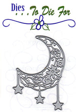 Load image into Gallery viewer, Dies ... to die for metal cutting die - Moon with Hanging stars