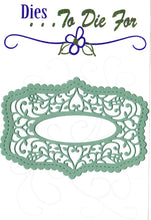 Load image into Gallery viewer, Dies ... to die for metal cutting die - Scallop stitched Flourish nameplate