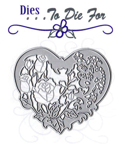 Dies ... to die for metal cutting die - Cut & Emboss Rose heart