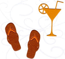 Load image into Gallery viewer, Dies ... to die for metal cutting die - Flip flops and Tropical Drink