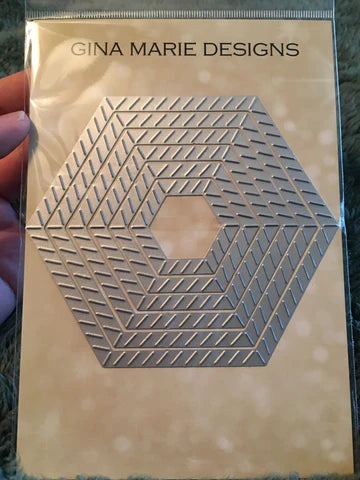 Gina Marie Metal cutting die - Just stitches slash stitched hexagon