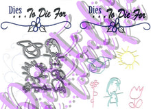 Load image into Gallery viewer, Dies ... to die for metal cutting die - Kids Drawings - Flowers Girl Sun