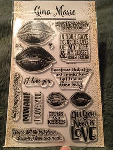 Gina Marie Clear stamp set - Kiss lips layered