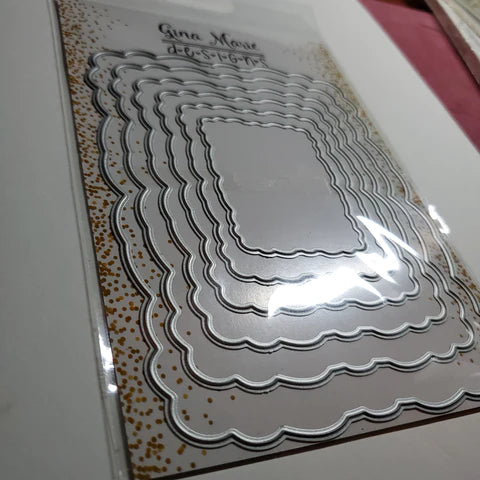 Gina Marie Metal cutting die -  Labels 6 - cloud edge