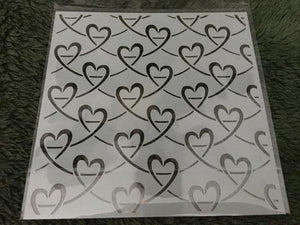 Gina Marie stencil 6x6 - Looped Heart Chain