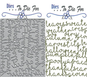 Dies ... to die for LLC metal cutting die - Luisana Lowry September Fall words die set