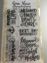 Load image into Gallery viewer, Gina Marie Clear stamp set - Mermaid words