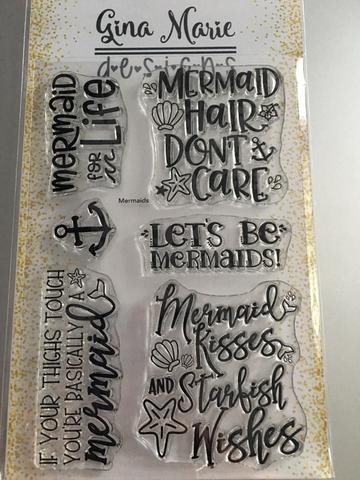 Gina Marie Clear stamp set - Mermaid words