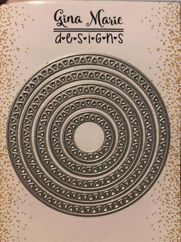 Gina Marie Metal cutting die - Mosaic Triangle edge Circle