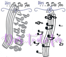 Load image into Gallery viewer, Dies ... to die for metal cutting die - Music Note Border and notes / scale