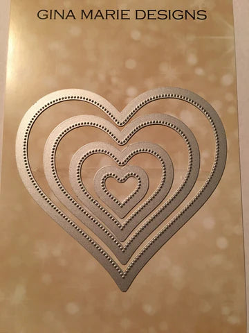 Gina Marie Metal cutting die -  'only' Pierced dots nested heart