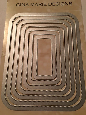 Gina Marie Metal cutting die -  'only' Pierced dots nested rounded rectangle