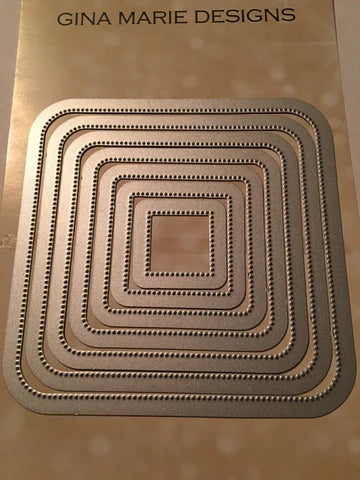 Gina Marie Metal cutting die -  'only' Pierced dots nested rounded Square