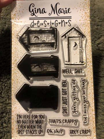 Gina Marie Clear stamp set - Outhouse layered