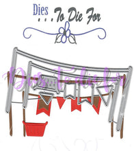 Load image into Gallery viewer, Dies ... to die for metal cutting die - Party Clothes Line with banners