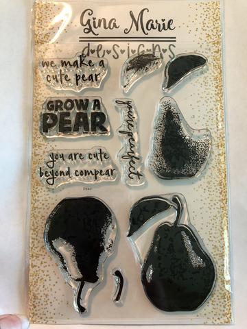 Gina Marie Clear stamp set - Pear layered