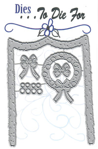Dies ... to die for metal cutting die - Pine door swag and wreath